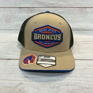Colosseum Boise State Broncos 2400 Trucker Hat Mens OS Khaki Mesh Snapback NWT